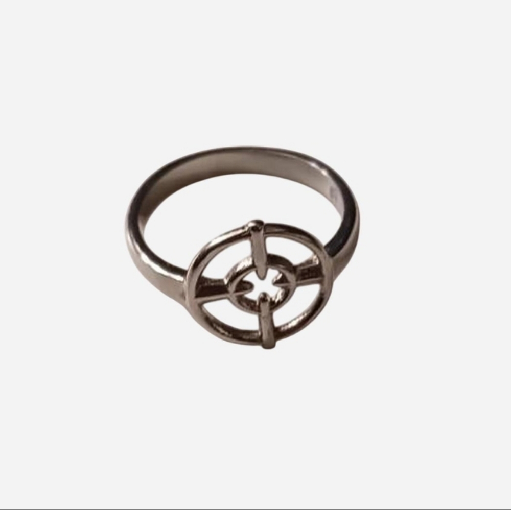 hard jewelry stainless steel crosshair ring size 8